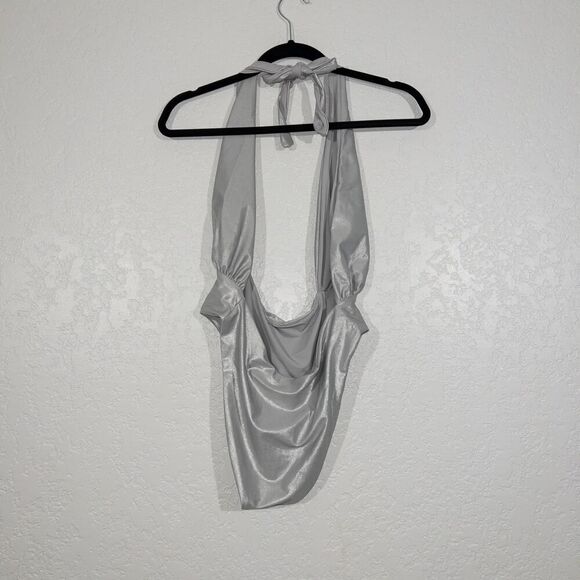 NWT UO Out From Under Silver Metallic Marina One Piece Swimsuit Size Medium - Picture 10 of 10